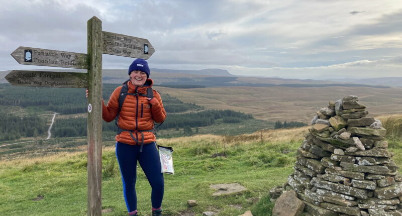 Laura from the Absolute Escapes team walking from Buckden to Winshaw