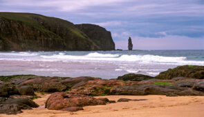 Sandwood Bay and the Sea Stack of Am Buachaille