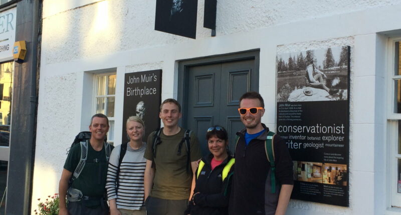 The Absolute Escapes team at John Muir's Birthplace, Dunbar