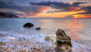 Alum Bay and the Needles at sunset (Credit - Visit Isle of Wight)