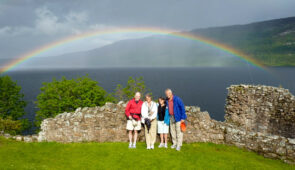 Absolute Escapes clients on the banks of Loch Ness (credit - Lizzie McIntire)