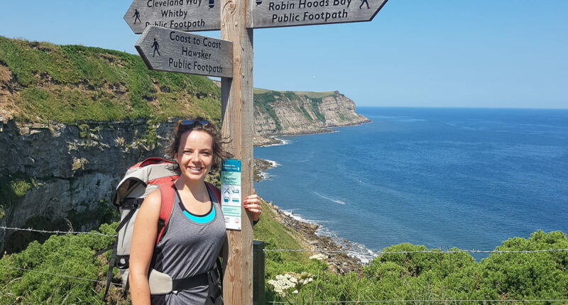 Hiker on the Cleveland Way