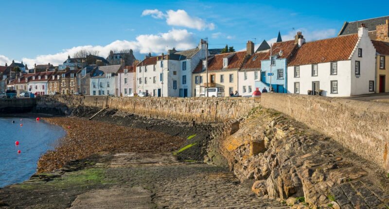 Colourful cottages by St Monans' Harbour