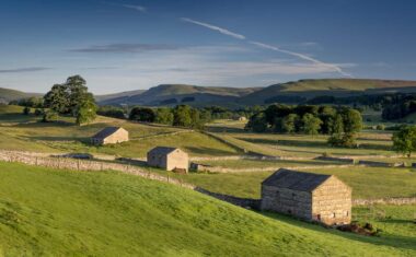 Barns near Hawes in North Yorkshire, England