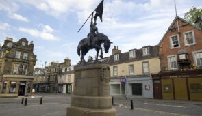 Horse statue on Hawick High Street, Scottish Borders