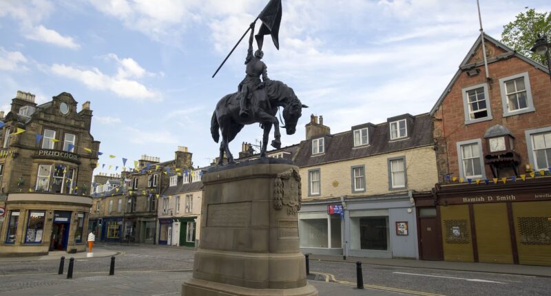 Horse statue on Hawick High Street, Scottish Borders