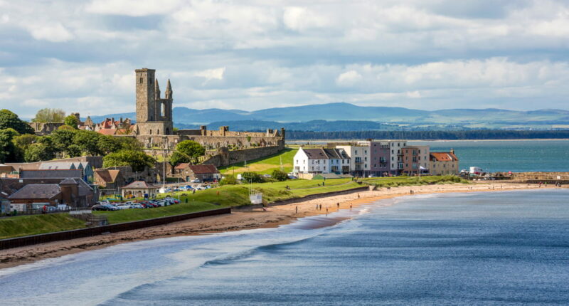 Looking across to St Andrews Cathedral