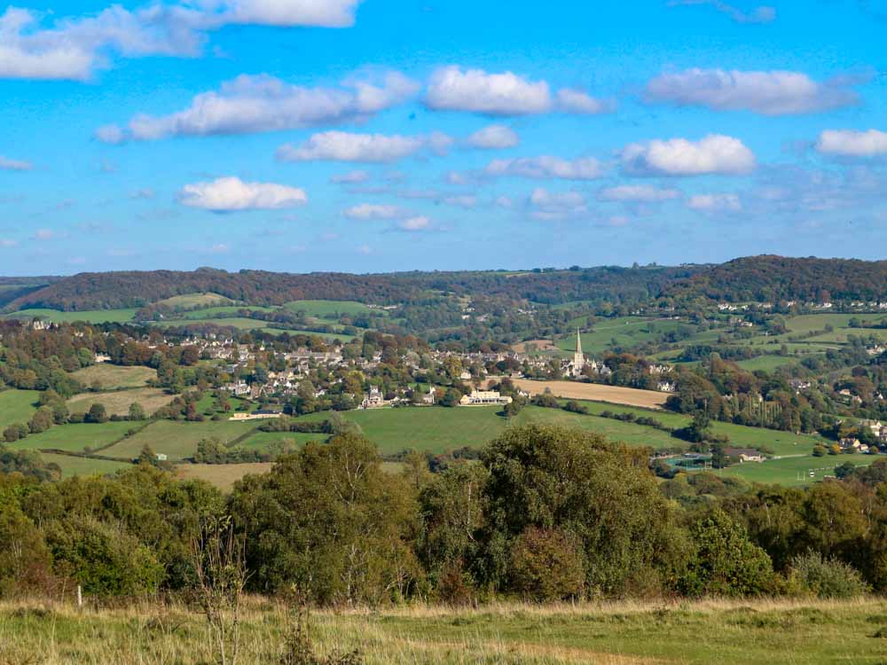 10. The wonderful view from Scottsquar Hill over to the town of Painswick