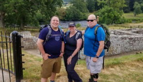 Absolute Escapes clients walking Hadrian's Wall Path (credit - Paula Seidel)