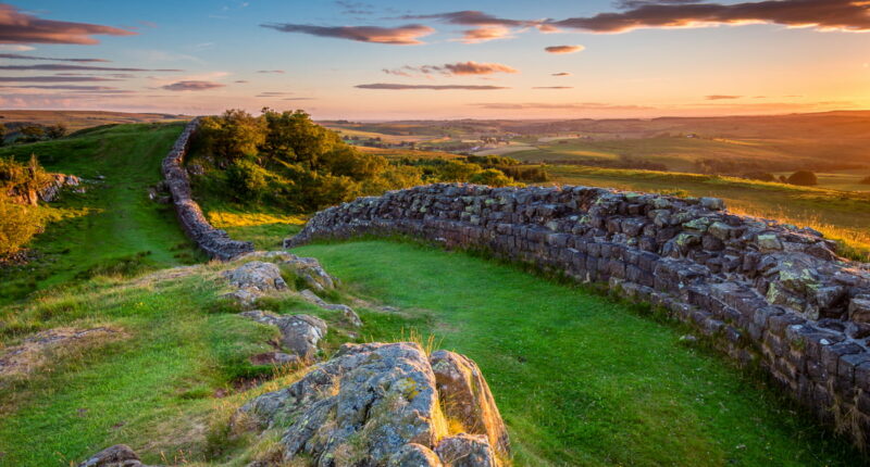 Hadrian's Wall near sunset at Walltown (credit - David Head)