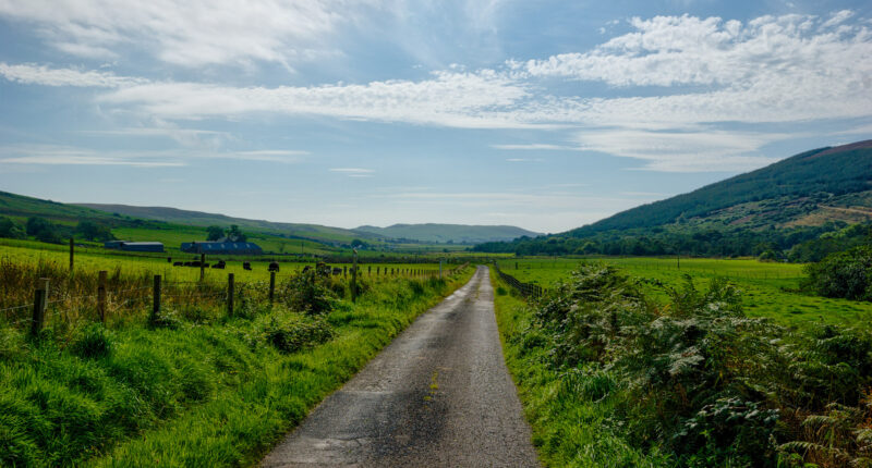 Walk through green, rolling countryside