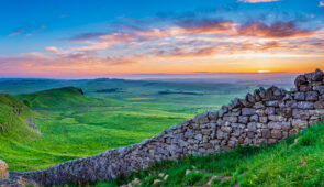 Hadrian's Wall at sunset