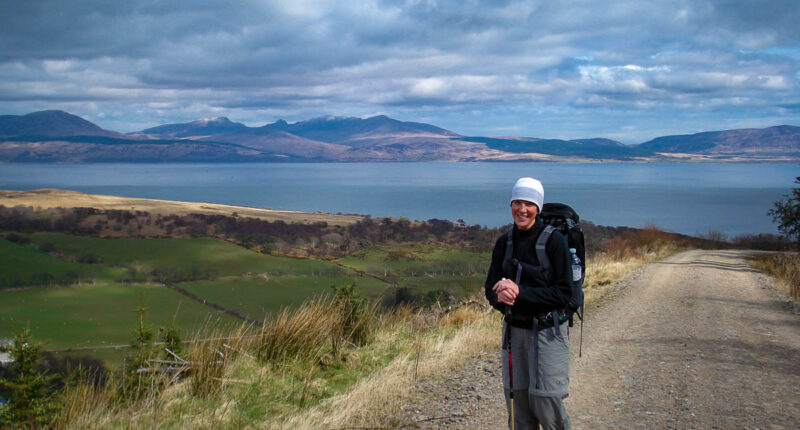 Sheila from Absolute Escapes walking the Kintyre Way