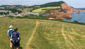 Absolute Escapes clients on the South West Coast Path to Lyme Regis