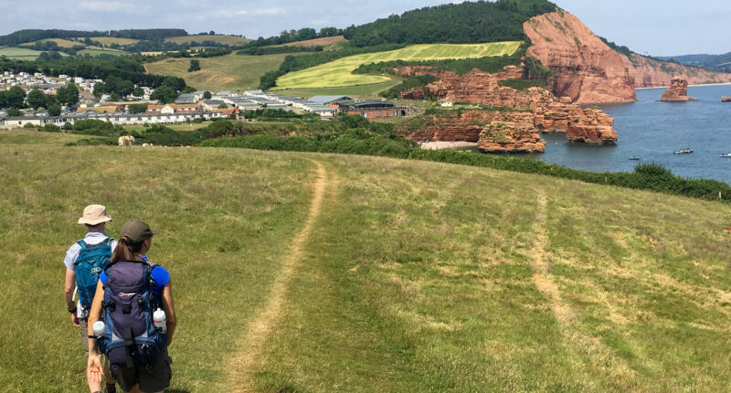 Absolute Escapes clients on the South West Coast Path to Lyme Regis