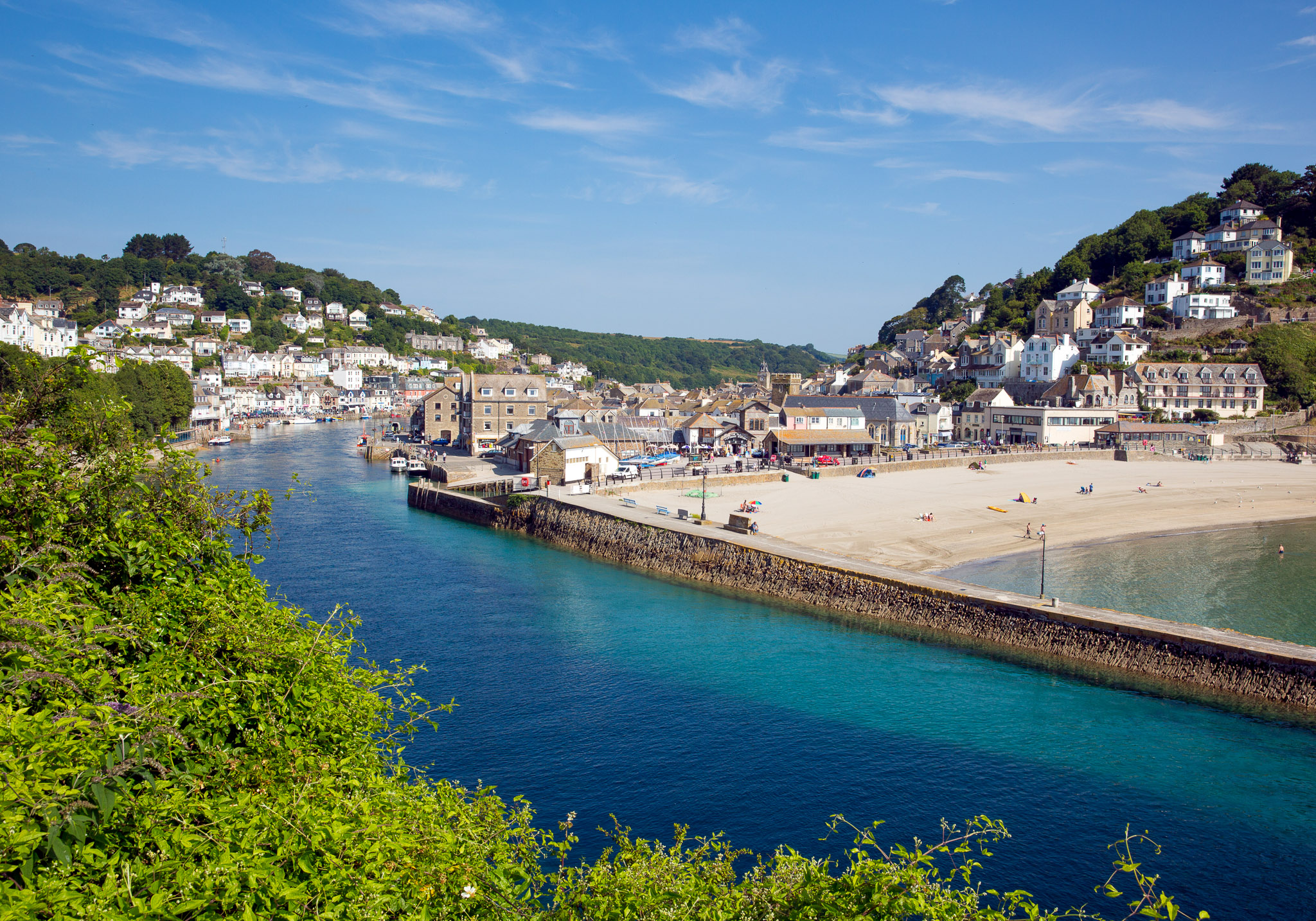 Looe beach and harbour, Cornwall