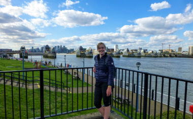 Pippa from the Absolute Escapes Team at the Thames Barrier