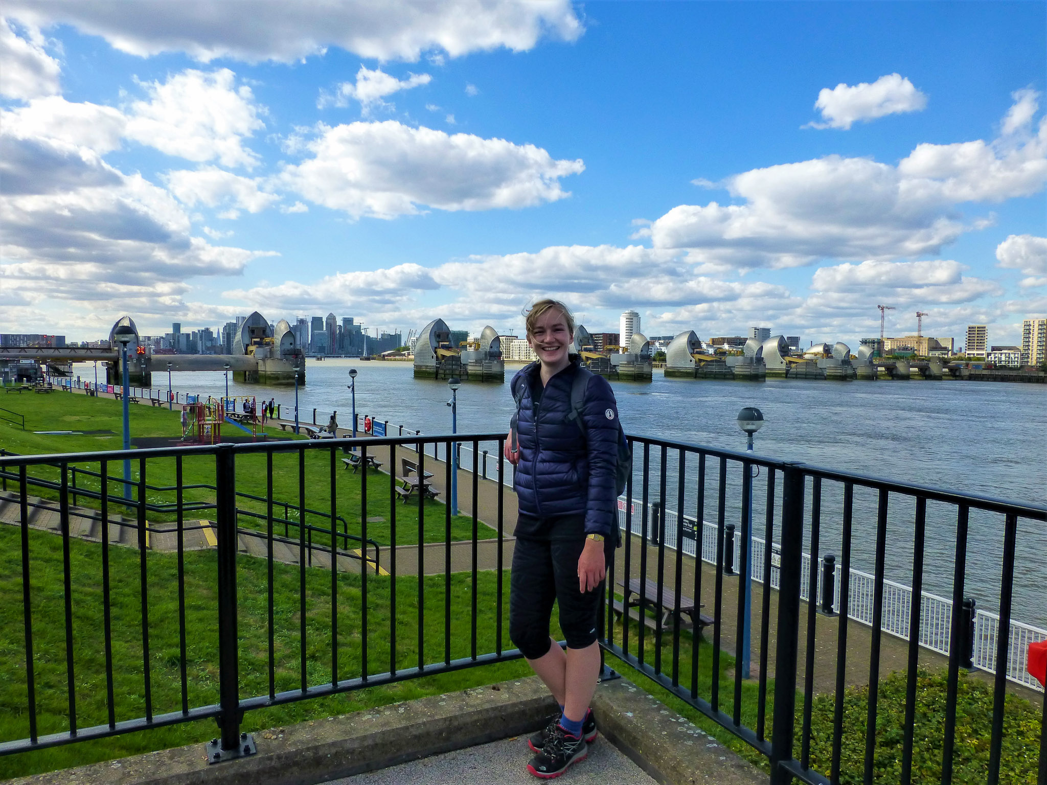 Pippa from the Absolute Escapes Team at the Thames Barrier