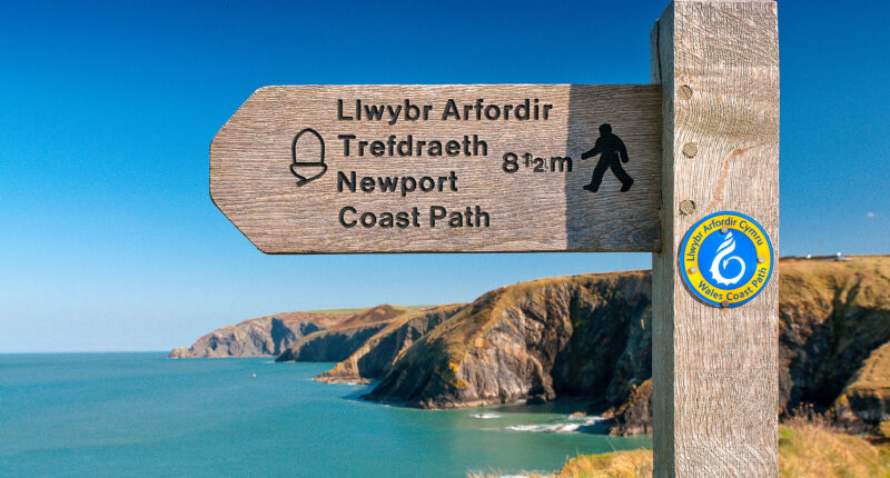 Waymarker on the Pembroke Coast Path