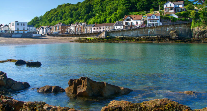 View of the village and harbour of Combe Martin