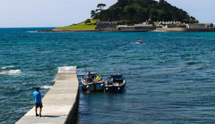 St Michael's Mount - a tidal island, home to a small community, medieval castle, and sub-tropical gardens
