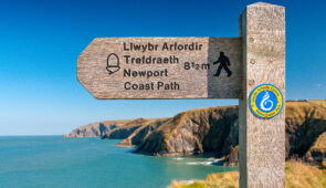 Waymarker on the Pembrokeshire Coast Path