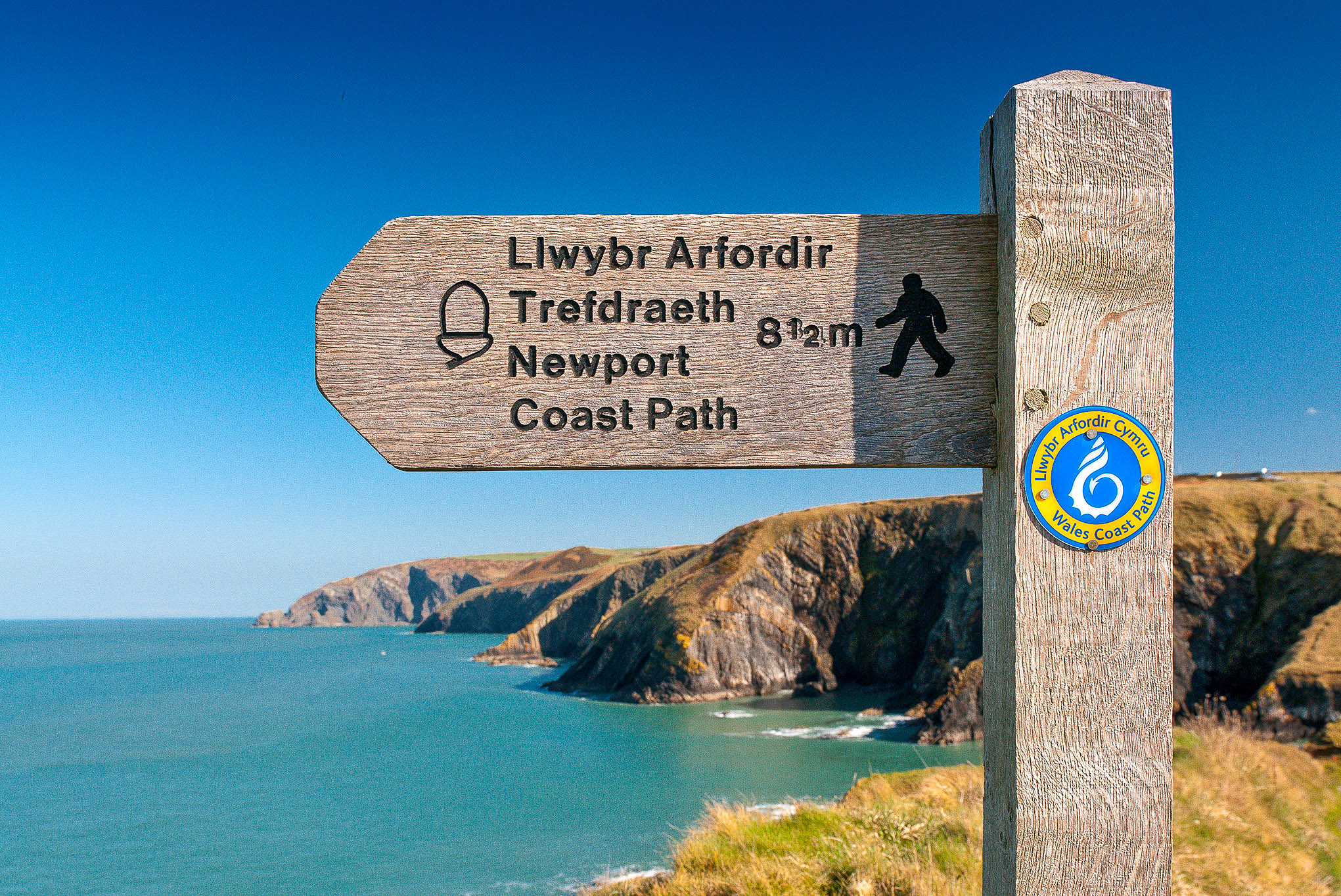 Waymarker on the Pembrokeshire Coast Path