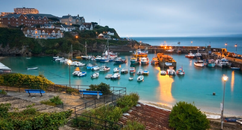 Dusk at Newquay Harbour