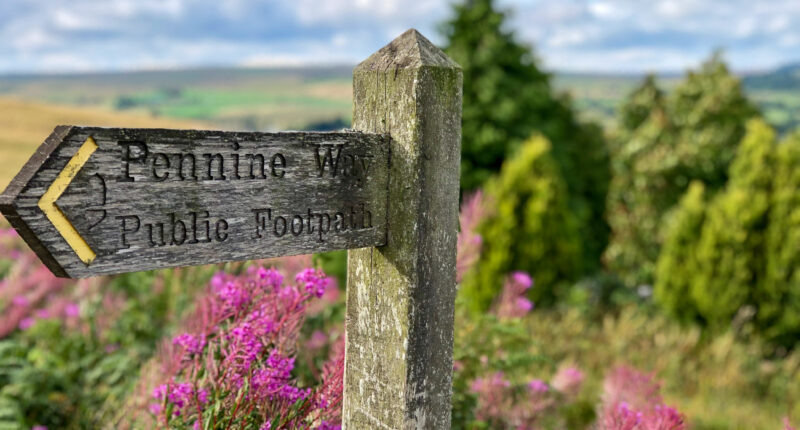 Signpost near Bellingham on the Pennine Way