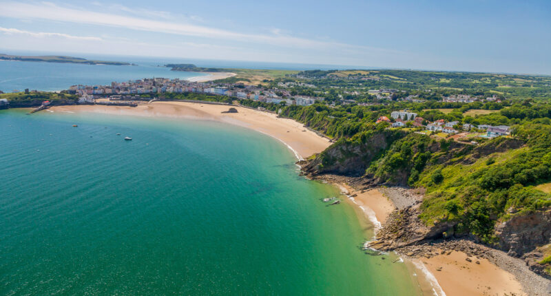 Aerial view of Tenby from the north