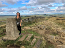 Caitlin from the Absolute Escapes at Caw Gap on the Pennine Way