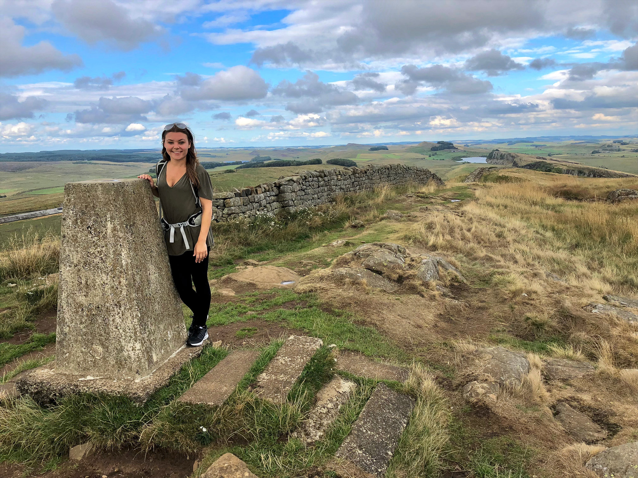 Caitlin from the Absolute Escapes at Caw Gap on the Pennine Way