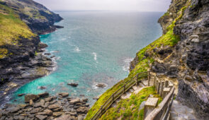 Bridge across to Tintagel on the South West Coast Path