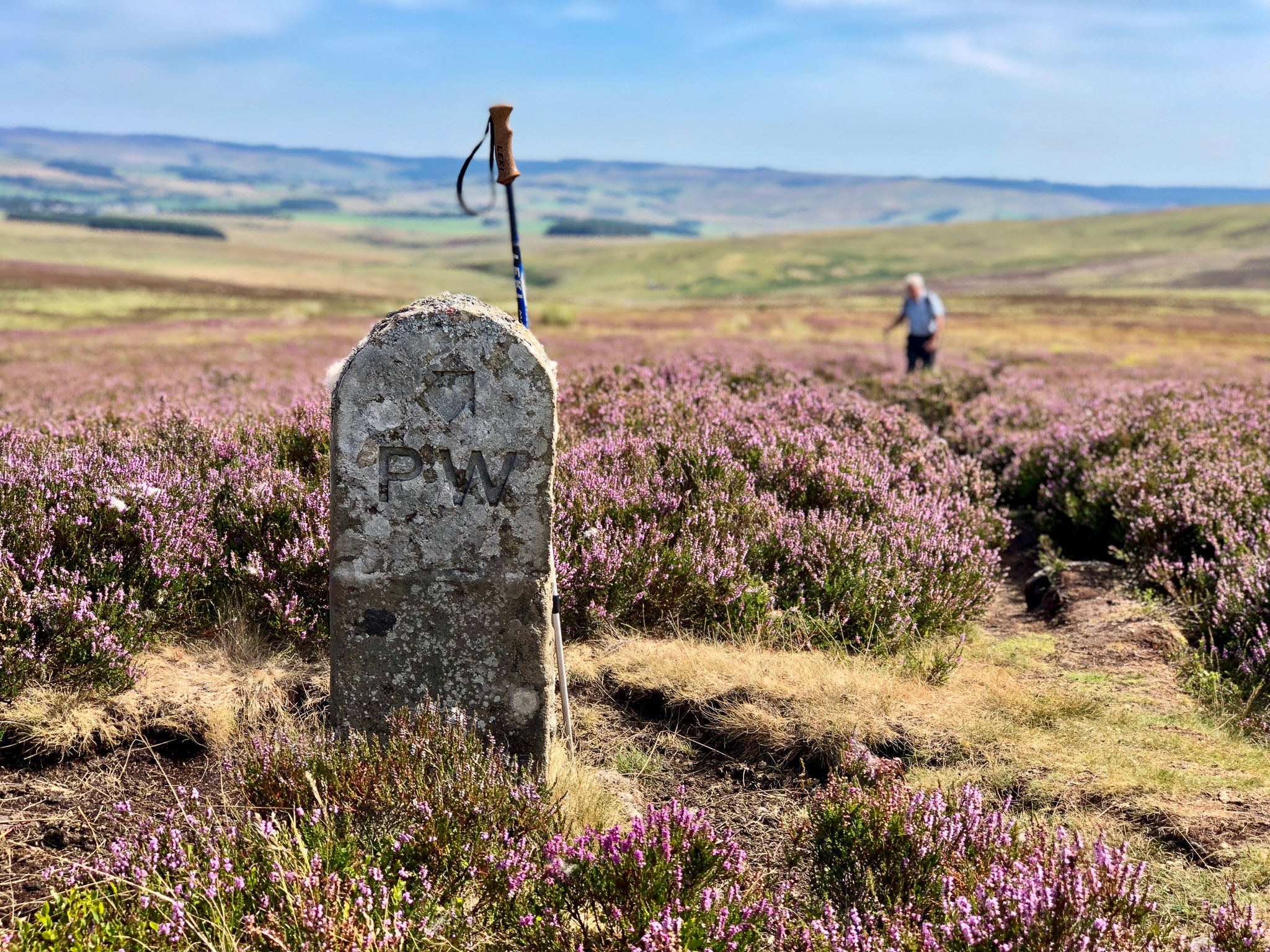 Pennine Way stone at Whitley Pike