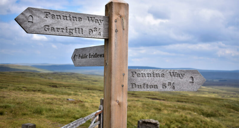 Signpost on the Pennine Way