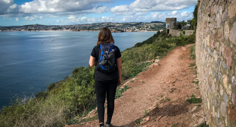 Fern from Absolute Escapes walking from Teignmouth to Paignton