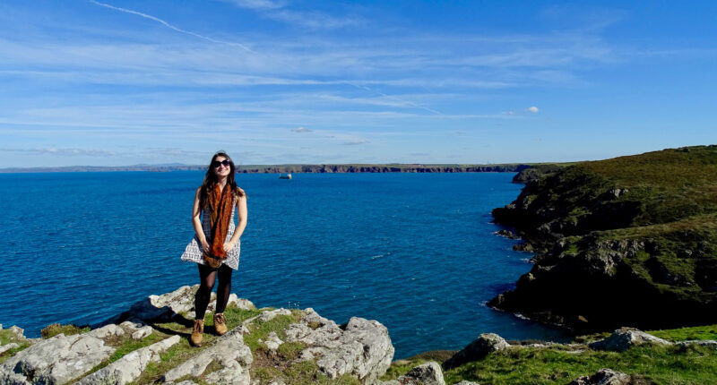 Katia from Absolute Escapes on the Pembrokshire Coastal Path