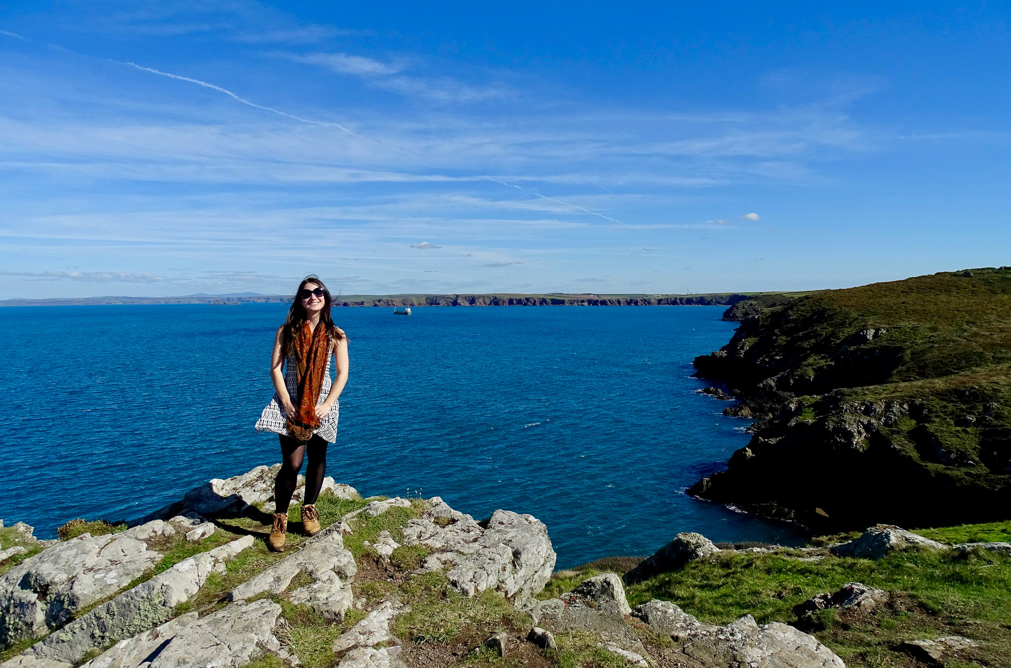 Katia from Absolute Escapes on the Pembrokshire Coastal Path