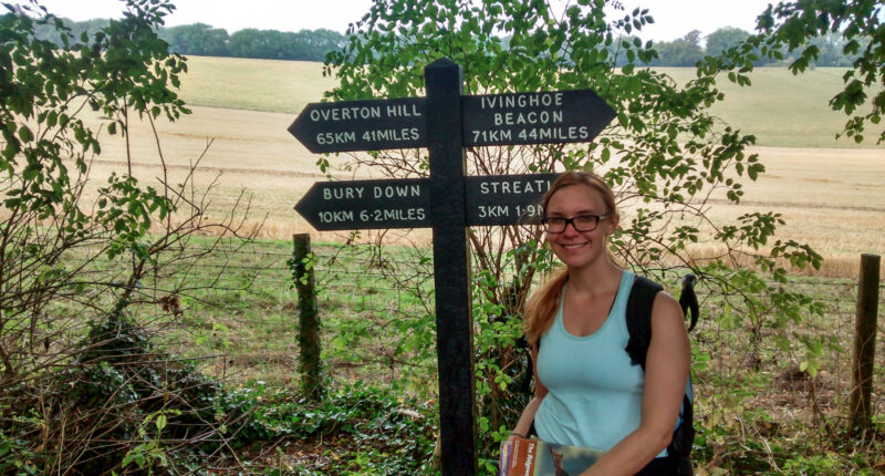 Mileage signs on the Ridgeway