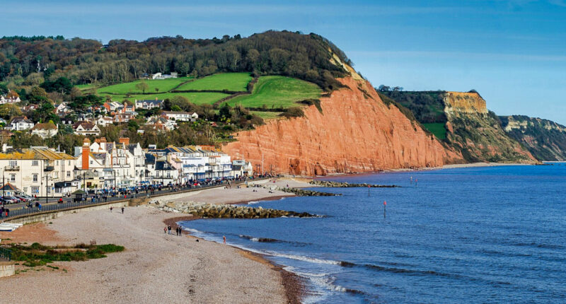 Town and cliffs in Sidmouth