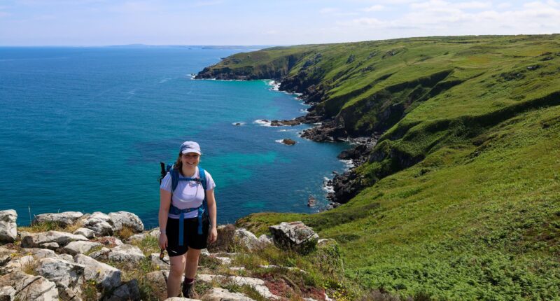 Melanie from the Absolute Escapes team walking from St Ives to Pendeen