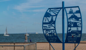The end of the South West Coast Path in Poole