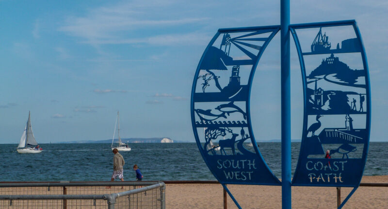 The end of the South West Coast Path in Poole