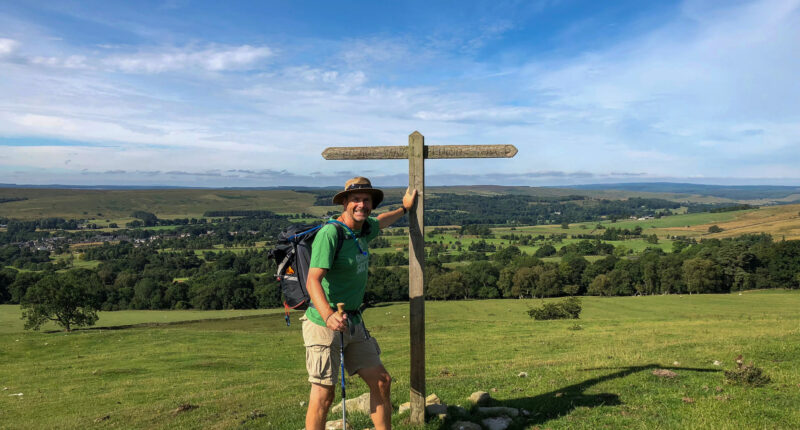 Hiker near Barrowburn Farm