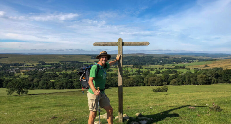 Hiker near Barrowburn Farm