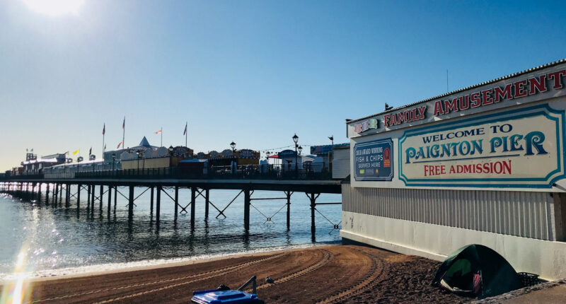 Iconic Paignton Pier on the South West Coast Path