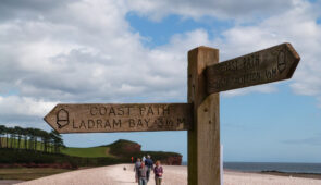 South West Coast Path waymarker to Budleigh Salterton