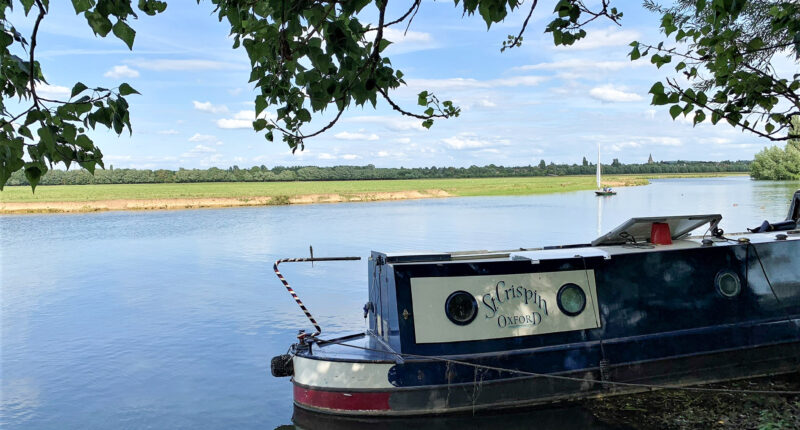 Barge on the River Thames near Oxford