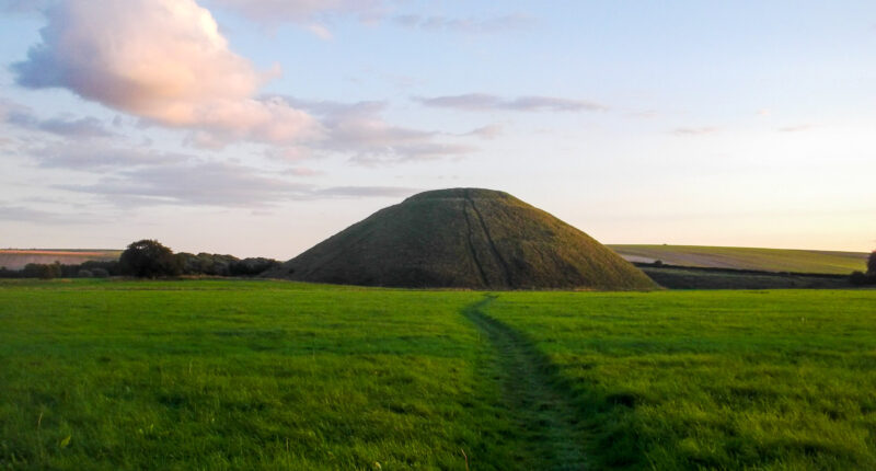 Silbury Hill - a Prehistoric artificial chalk mound near Avebury