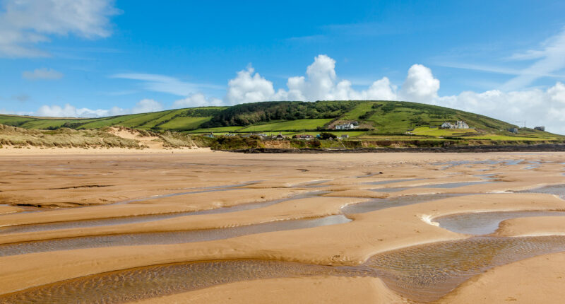 The sandy beach of Croyde in Devon